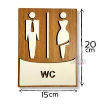 Placa indicativa de sanitário decorativa mdf 3mm banheiro wc - JJ