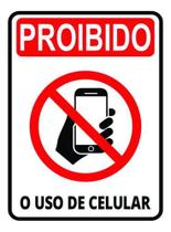 Placa indicativa proibido celular 15x20cm pacific