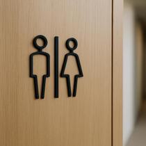 Placa Indicativa Sinalização Banheiro Sanitário H,M/Unissex - Artpical