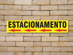 Placa Indicativa Sinalização Estacionamento Seta À Esquerda Amarela