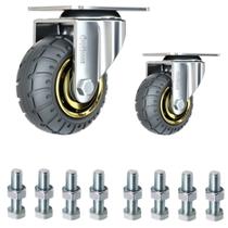 Placa industrial giratória pesada GupHoom Casters, borracha de 7,62 cm