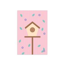 Placa Infantil Decorativa Casa Passarinhos 30x40cm