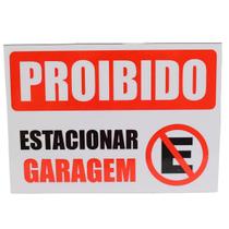 Placa Informação Proibido Estacionar 19x14Cm
