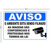 Placa informativa aviso ambiente filmado Placa informativa aviso ambiente filmado