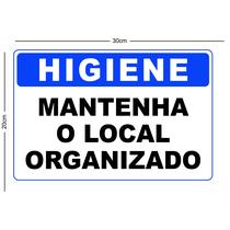 Placa informativa higiene local organizado