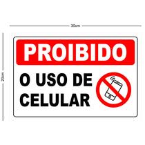 Placa informativa proibido uso de celular Placa informativa proibido uso de celular