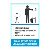 Placa informativa sinalização cuide do banheiro empresas lojas comercial - Sericell