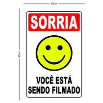 Placa informativa sorria esta sendo filmado Placa informativa sorria esta sendo filmado