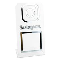 Placa Instagram QR Code Display Acrílico Balcão Transparente