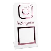 Placa Instagram QR Code Display Acrílico Balcão Transparente