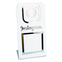 Placa Instagram QR Code Display Acrílico Loja Balcão Branco