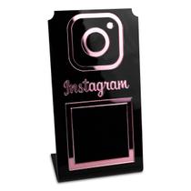 Placa Instagram QR Code Display Acrílico Loja Balcão Preto