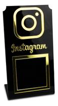 Placa Instagram Qr Code Display Acrílico Loja Balcão Preto