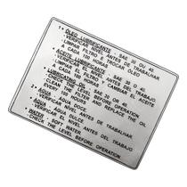 Placa Instrução Lubrificação Yanmar TC12 TC14 TC14S Original Placa Instrução Lubrificação Yanmar TC12 TC14 TC14S Original