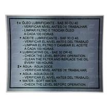 Placa Instrução Yanmar Agritech Lubrificante - Água