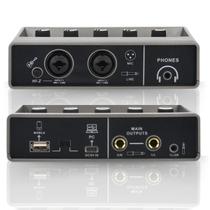 Placa Interface de áudio USB Gravação PC Celular Smartphone