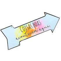 Placa Jardim Decoração Seta Frase Positiva 40x15 Quarto Sala Placa Jardim Decoração Seta Frase Positiva 40x15 Quarto Sala