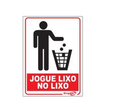 Placa - jogue lixo no lixo / em ps e.p.i. 20 x 15cm emplac br