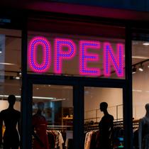 Placa LED Aberto exTopGoal 76 x 25 cm Ultra Brilhante com Controle Remoto