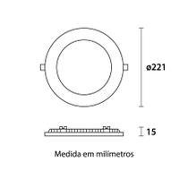 Placa Led Blumenau Emb 18w 6500k Red 22cm 80346004