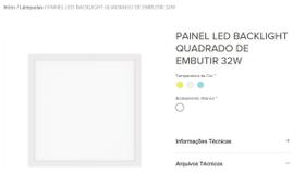 Placa Led Brilia Emb 32w 3000k Quad 42cm Autovolt