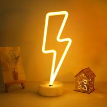 Placa LED de néon ENUOLI Lightning Warm White com base USB/bateria Placa LED de néon ENUOLI Lightning Warm White com base USB/bateria