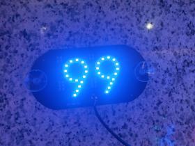 Placa led letreiro Luminoso 99 pop para carro USB-azul