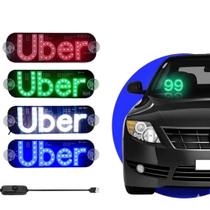 Placa Led Letreiro Uber Luminoso Para Parabrisa USB 12v