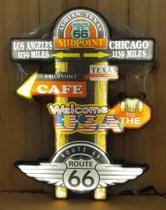 Placa Led Luminosa Decorativa Bar Boteco Garage Route 66 Chu - mdf