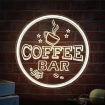 Placa LED Neon "Coffee Bar" em Acrílico Premium Decoração Gourmet Moderna Luminária de Parede Placa LED Neon "Coffee Bar" em Acrílico Premium Decoração Gourmet Moderna Luminária de Parede
