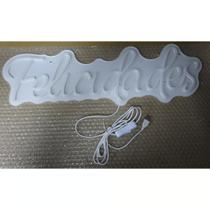Placa led neon felicidades- 30cm acompanha fonte Placa led neon felicidades- 30cm acompanha fonte