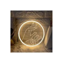 Placa Led neon Nails - Personalizado 30x30 com fonte Placa Led neon Nails - Personalizado 30x30 com fonte