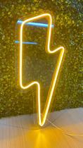 Placa Led Raio Luminária Neon Lâmpada Acrílica Amarelo Placa Led Raio Luminária Neon Lâmpada Acrílica Amarelo