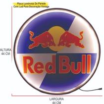 Placa Led Retro Redonda Luminária Vintage Redbull