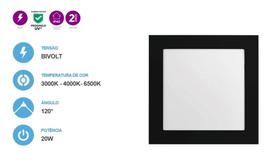 Placa Led Save Emb 20w 3000k Quad Autovolt Se-240.3013