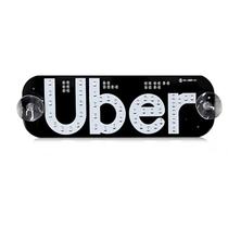 Placa Led Uber Usb Ventosa Letreiro Motorista Aplicativo