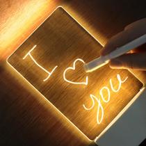 Placa Led USB de Mensagem Iluminada Criativa com Caneta Mágica Luminária Acrílica Decorativa Personalizável Iluminação Recados Quadro Decoração