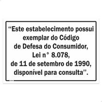 Placa Lei Código De Defesa Do Consumidor 30x20cm Branco
