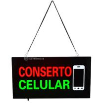 Placa Letreiro Conserto De Celular Luminoso Neon Potente LE4004 - Lelong