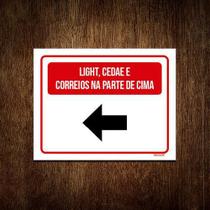 Placa Light Cedae Correios Parte De Cima Seta 18x23cm 10un