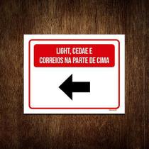Placa Light Cedae Correios Parte De Cima Seta 27X35