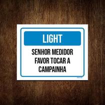 Placa Light Senhor Medidor Tocar Campainha 18X23