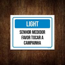 Placa Light Senhor Medidor Tocar Campainha 27X35