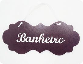 Placa Lisa para Porta de Banheiro - MDF 3mm - Marrom Escuro Placa Lisa para Porta de Banheiro - MDF 3mm - Marrom Escuro