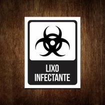 Placa Lixo Infectante - De Sinalização Preto E Branco 36X46