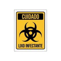 Placa Lixo Infectante - Placa De Sinalização Cuidado 27X35 Placa Lixo Infectante - Placa De Sinalização Cuidado 27X35