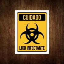 Placa Lixo Infectante - Placa De Sinalização Cuidado 36X46