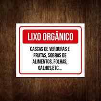 Placa Lixo Orgânico Cascas Verduras Frutas 18x23 5un Placa Lixo Orgânico Cascas Verduras Frutas 18x23 5un