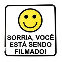 Placa Look 15X15Cm (Sorria Voce Esta Sendo Filmado) - Kit C/5 Pecas