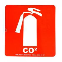 Placa Look 20X20Cm Fotoluminescente(Extintor Co2) - Kit C/5 Peca